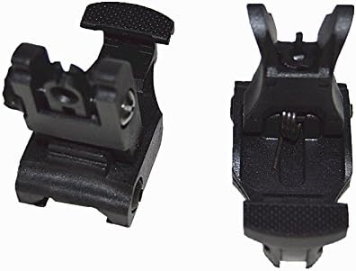 FIRECLUB Front and Rear Sight for AR-15 M16 Flat Top Rifles Low Profile Flip-Up Sight Set