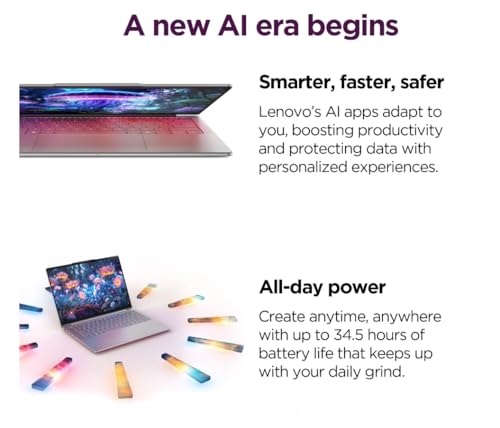 Image of 2025 Lenovo Slim 7i Aura Edition, 14 inch 100% DCI-P3 OLED Touch, Copilot+ PC, Ultra 7 258V(Beats Ultra 7 155U), 32GB RAM, 2TB SSD, Wi-Fi 7, Win 11, 5MP RGB+IR Cam, Thunderbolt, 2.84 lbs, W /Wireless Mouse