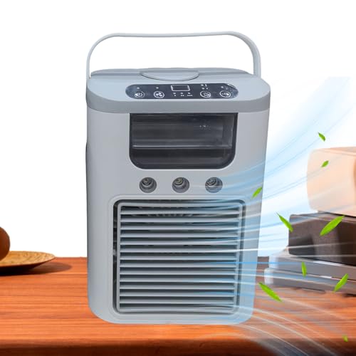 Klimaanlagenlüfter, Luftkühler mit Nebel, leise, mit wiederaufladbarem Akku, für warmes Wetter, innen und außen-7