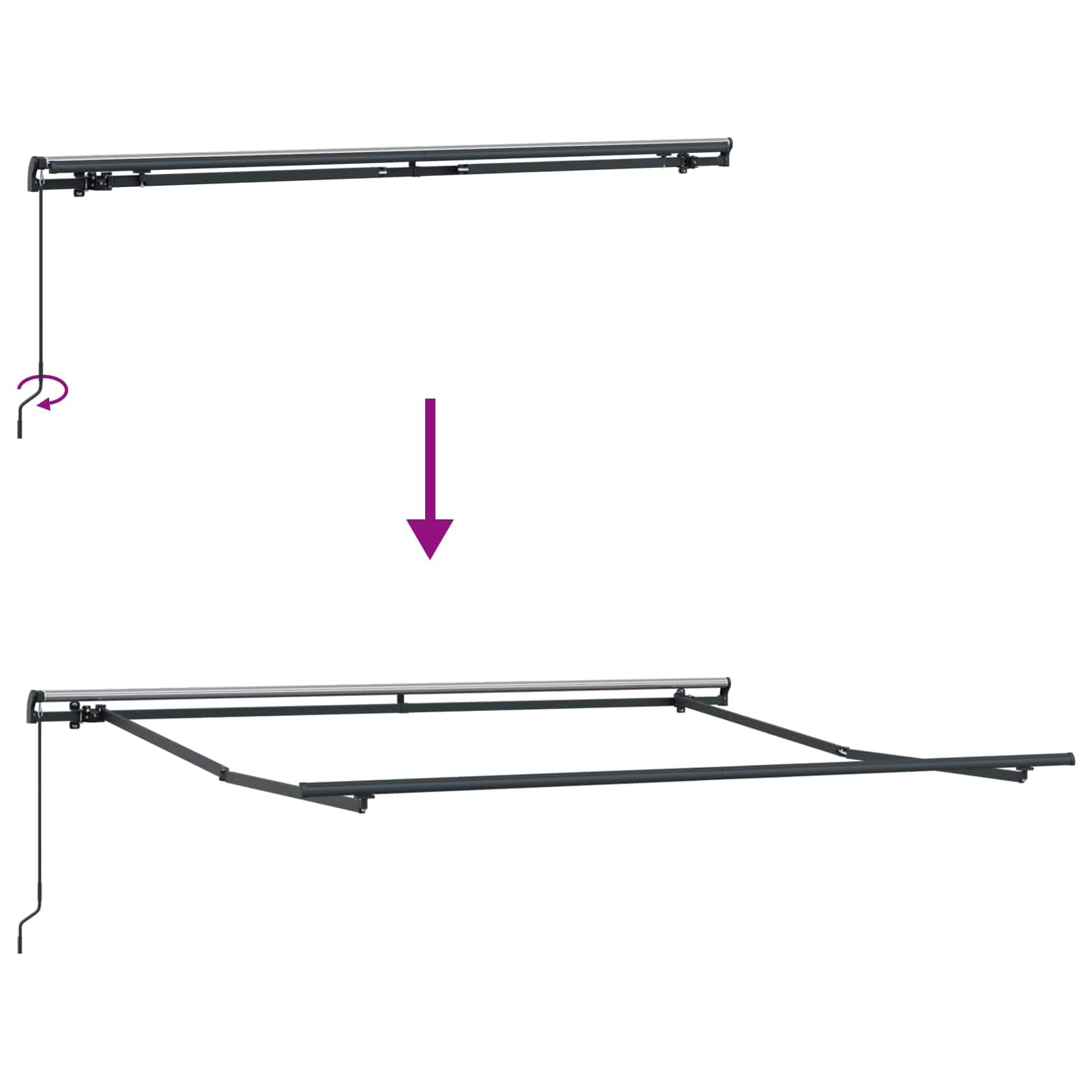 Tenda da sole con braccio snodato, 300 x 250 cm, manuale, colore