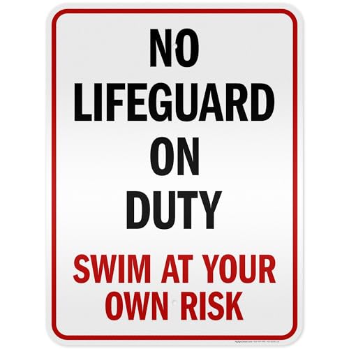 Notice No Lifeguard On Duty Swim At Your Own Risk Sign, 18x24 Inches, 3M EGP Reflective .080 Aluminum, Fade Resistant, Made in USA by My Sign Center