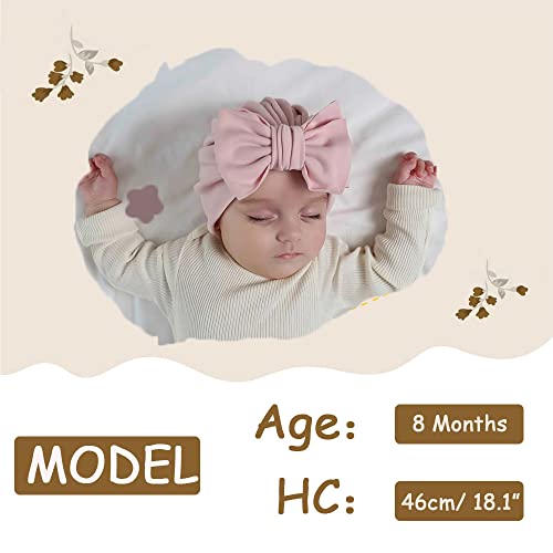 Peecabe 5-Pack Cotton Baby Hat Bow Beanie Cap For Baby Girls 0-36 Months Infant Toddler Hats Spring Summer Autumn (5Pcs-B) #TOP5