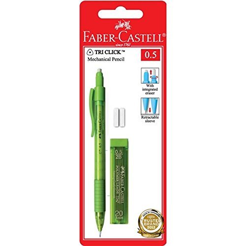 FaberCastell Tri Click Mechanical Pencil 0.5mm Green, (1x Pencil, 12