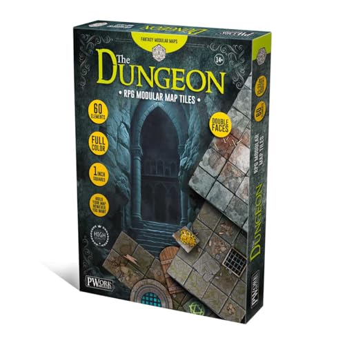 PWORK WARGAMES The Dungeon - RPG Modular Map Tiles - double face cardboard tiles