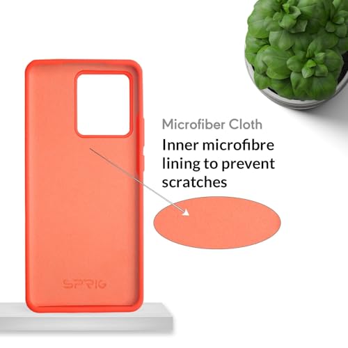 Image of SPRIG Compatible with Moto Edge 40 Premium SilkTone (Liquid Silicone) Back Cover Drop Tested Shock Proof Mobile Case for Men, Women, Boys and Girls with Camera Protection (Orange)