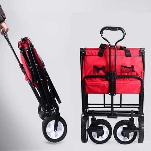 Carro plegable para compras al aire libre, carrito de camping, carro de empuje en tierra, carro de supermercado plegable, durable miniatura 2