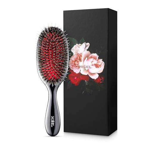 MISEL Professional Boar Bristle Hair Brush for Women and Men | De...
