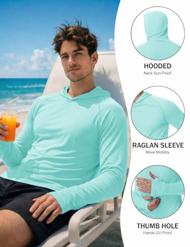 Image of KEFITEVD Men's Sun Hoodie Long Sleeve Fishing UPF 50+ SPF Quick Dry Shirts