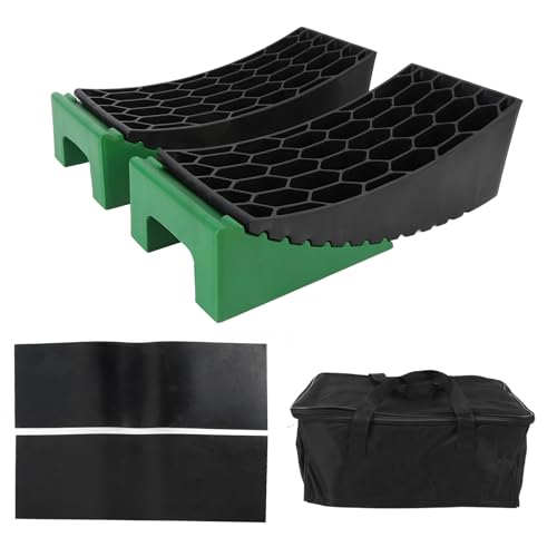 Aramox 6Pcs RV Curved Leveling Blocks 35,000lb Leveler with Anti Slip Pads Portable Wheel Levelings Ramps Used for Campervan Trailer Motorhome