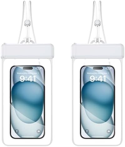 Lot de 2 étuis étanches IPX8 pour la natation, grands étuis étanc...