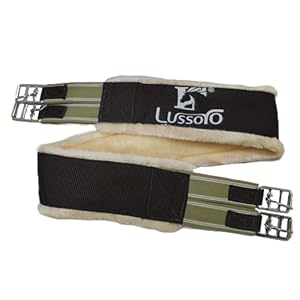 Horse Riding Girth with Fleece Padding, Elastic Straps, Lightweight Horse Girth for Saddle