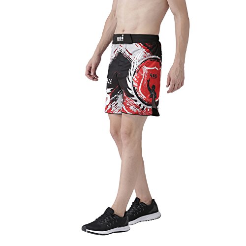 Image of USI Universal MMA Shorts for Training & Kickboxing, 411HB Unbeatable Shorts Tuf Stretch Fighting Shorts for Martial Arts, Cage Fight, Muay Thai, BJJ, Boxing (M, Black /Red)