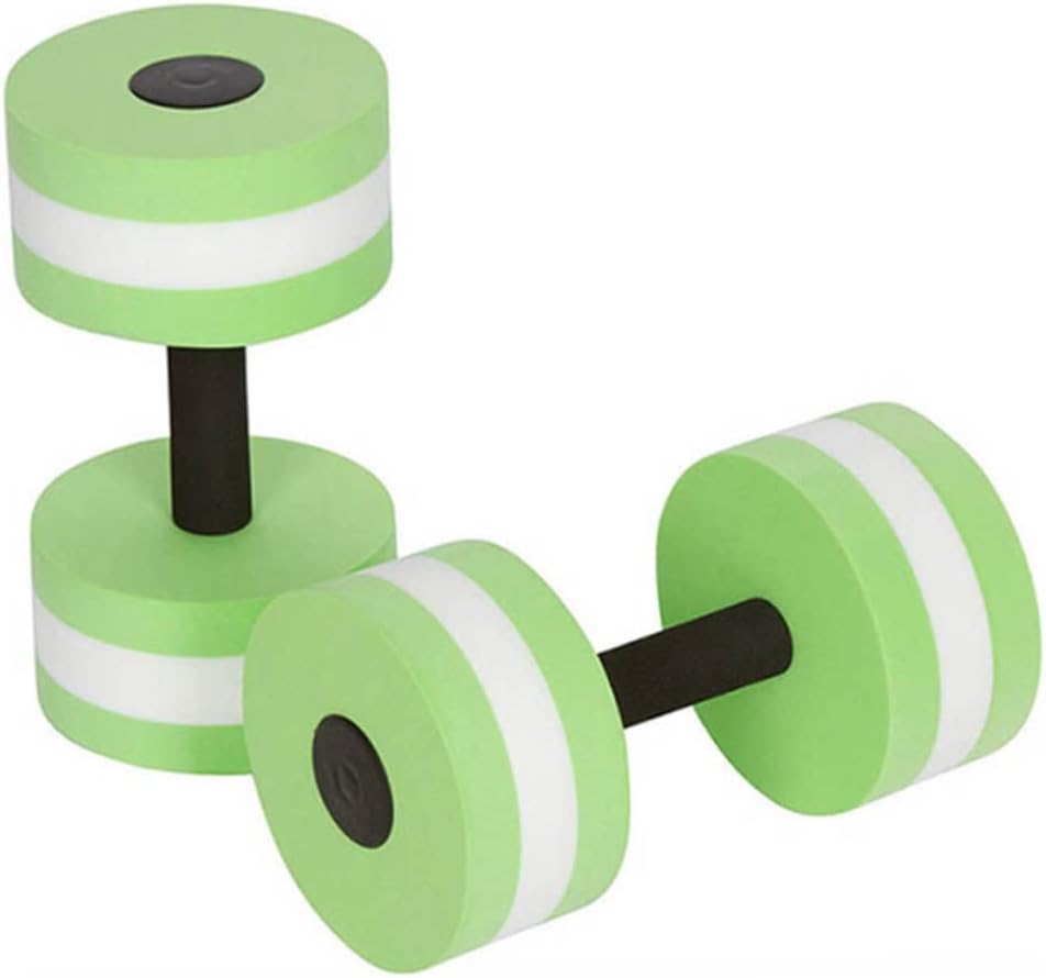 2Pcs Water Dumbbells for Aquatic Exercise Eva Barbells for Water Resistance Training Pool Enhance Flexibility and Strength for Water Aerobics Green