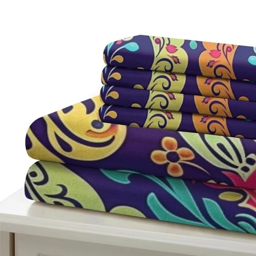 Housse de couette fleurs imprimé 3D parure de lit microfibre 3pcs - 6