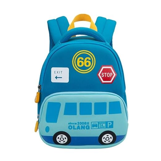 Toyshine 9 Inches Mini Bus Backpacks for Kids Girls Boys