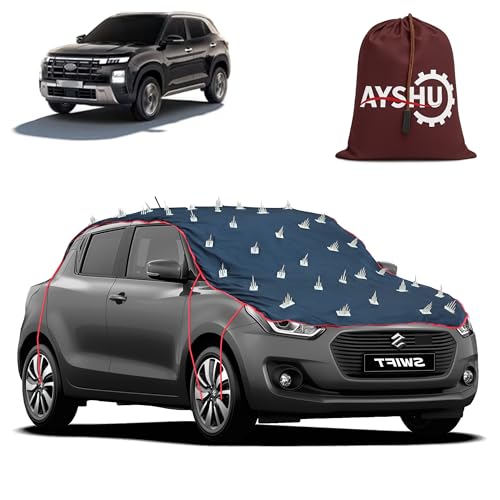 Image of AYSHU Water-Resistant Spike Car Cover for Hyundai Creta - Protects from Dogs, Monkeys, Dust, Sunlight & UV - Full Roof Universal Fit