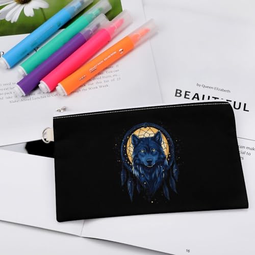 Dream-catcher Wolf Fashion Coin Purse Change Makeup Bag Canvas Pencil Pouch Travel4