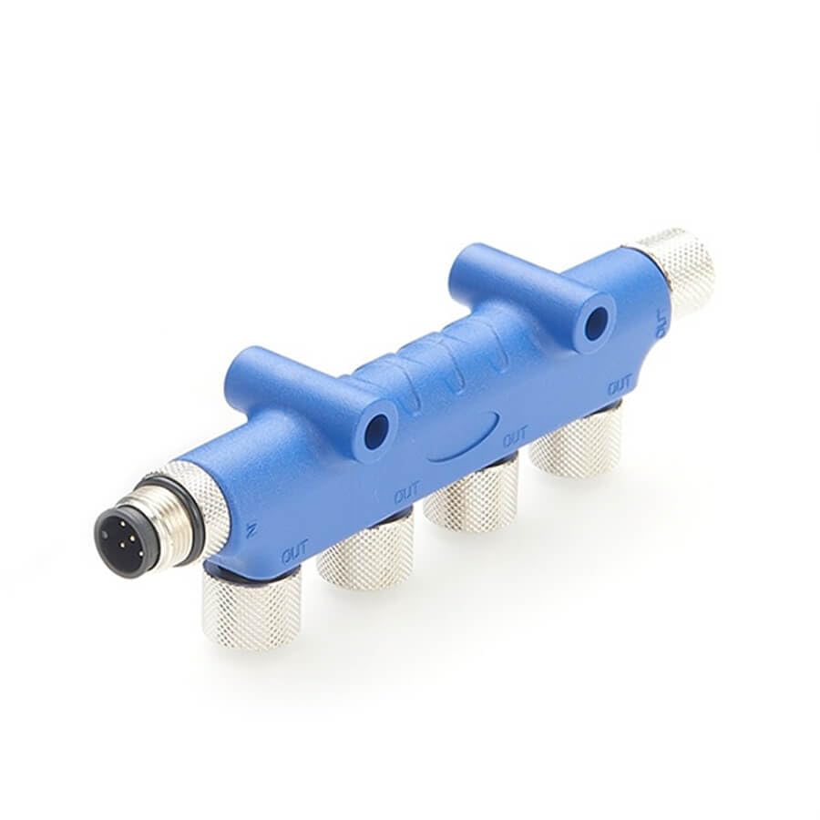 Marine Nmea2000 Connector T Piece Micro 4-Way M12 5 Pin 5 Femlae to 5 Pin Male Connector