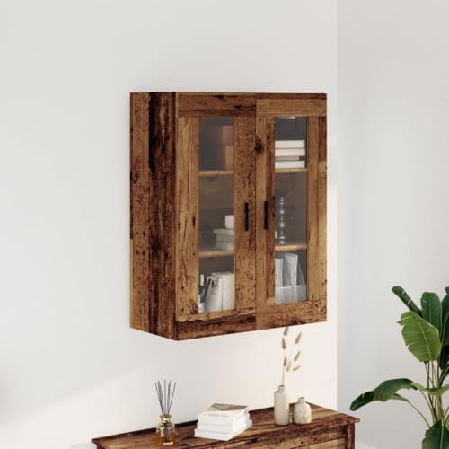 Vetnasa Armario de Pared Madera de ingeniería Envejecida 69,5x34x90 cm Mobiliario, Armarios y Almacenamiento, Tocadores, Tocadores de baño Marrón 24,2 KG