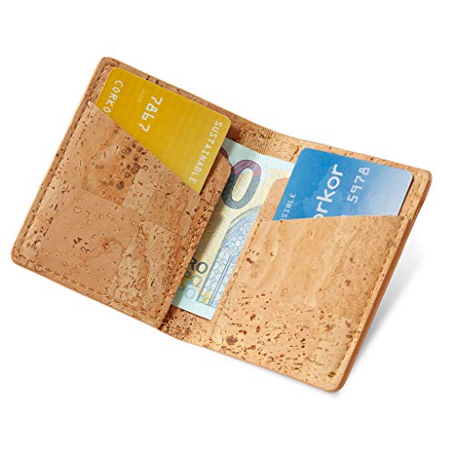 Cork RFID Slim Wallet – Men’s Wallet - RFID Blocking - Vegan Leather – Cruelty Free – Eco Friendly - Brown2