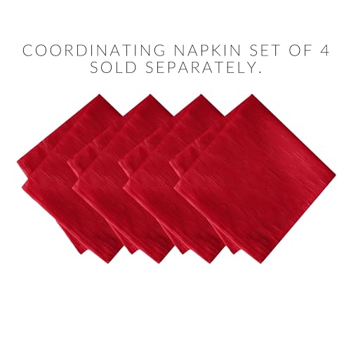 Nappe texturée rouge ronde 229 cm grand format protège table Elrene - 6