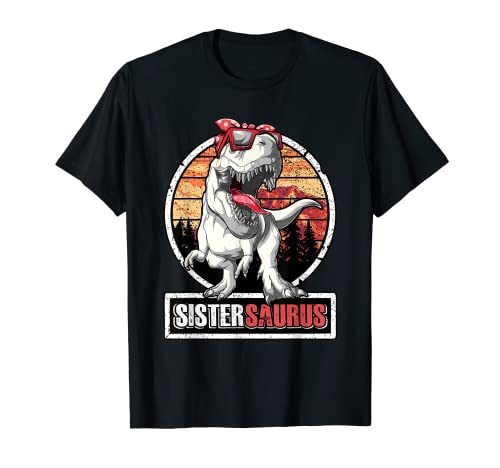 Hermana Saurus T-Rex Dinosaurio Sis Saurus Family Matching Camiseta