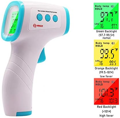 [2020 Updated] AuLinx Full White Body and Object Digital Infrared Thermometer Non-Contact IR Forehead Thermometer - Ear and Forehead Function with Fever Alarm and Memory Function - Ideal for Indoor,