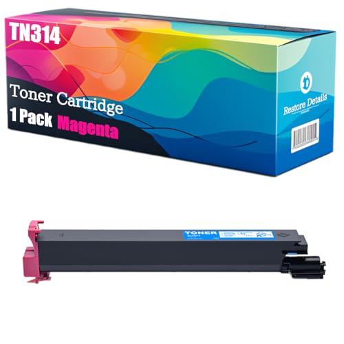 High Yield TN314 TN314K TN314C TN314M TN314Y Toner Cartridge Compatible for Konica Minolta Bizhub C353 C353P Printer, Unleash High-Definition Printing, Achieving 26000 Pages (Magenta)