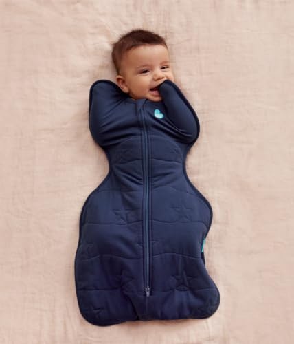 Image of Love to Dream Swaddle Up Extra Warm | 3.5 TOG, 13-19 lbs, Navy | Quilted Cotton for Extra Warmth, Arms Up Swaddle Calms Startle Reflex, Newborn Essentials Below 61F