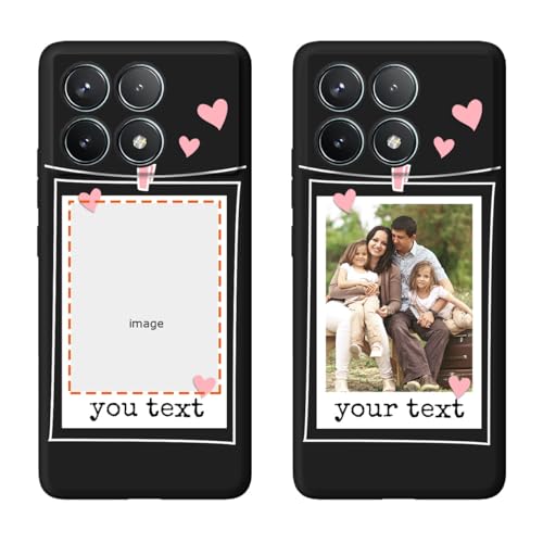 Klsify Custom Multi Photos Collage Case for Xiaomi Redmi K70/Redmi K70 Pro/Poco F6 Pro Customized Personalized Multiple Image Text Picture Design Shockproof Protective Black Soft Phone Cover Shell
