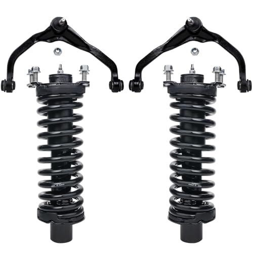 Image of Detroit Axle - Front Struts Kit for Jeep 2008-2012 Liberty 2007-2011 Dodge Nitro 2 Struts with Coil Spring Assembly 2 Upper Control Arms with Ball Joints 2009 2010 Replacement Suspension Kit