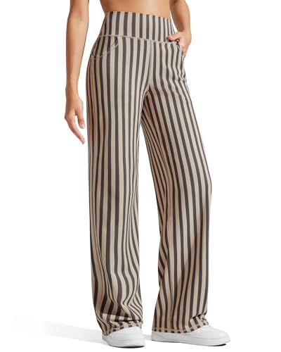 Image of Promover Wide Leg Pants Woman Yoga Pants with Pockets Stretch Loose Casual Lounge Sweatpants Petite /Regular /Tall