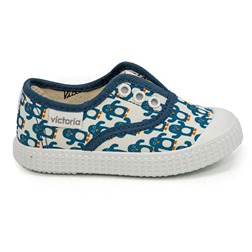 victoria Girls Slip On Canvas Shoes, Blue White,1 M US4