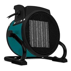 VONROC Elektrische kachel – Straalkachel – ventilatorkachel – keramisch – 3 standen: 1000W/2000W/ventilator – voor ruimten tot 20m2 – groen