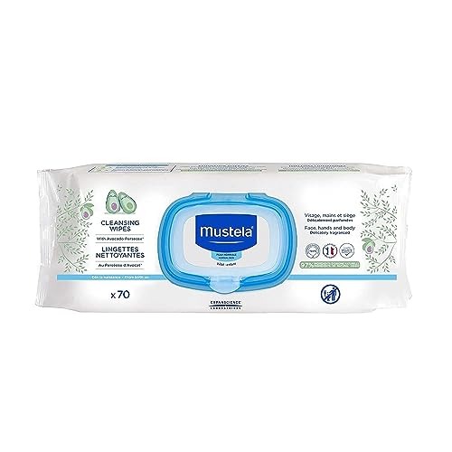 Mustela Toallitas Limpiadoras, Perseosa de Aguacate Natural y Aloe Vera - 70 Unidades