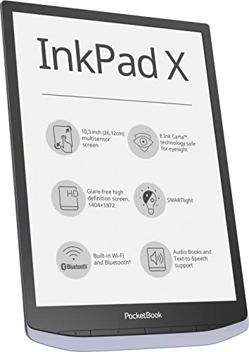 PocketBook, e-Book Reader 'InkPad X' (32 GB di memoria, display da 26,12 cm (10,3 Zoll) E-Ink Carta, SMARTlight), colore: grigio metallizzato - Image 4