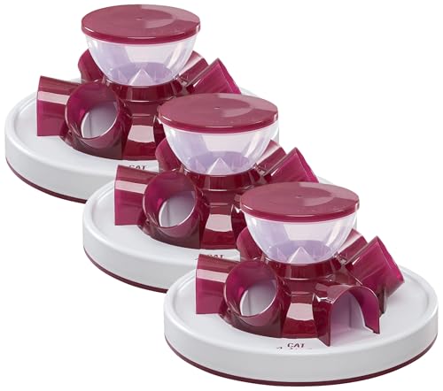 TRIXIE Tunnel Slow Feeder for Cats and Dogs, Interactive Cat Toy, Pet Food Dispenser, Treat Dispenser (Pack of 3)
