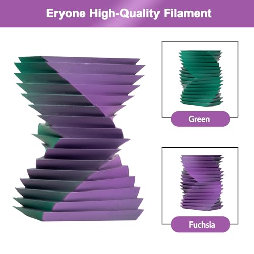 Image of ERYONE Matte Dual Color PLA Filament 1.75 mm for 3D Printers,Accuracy + /- 0.03mm,1kg / Spool(2.2lbs), Matte Red Purple&Green