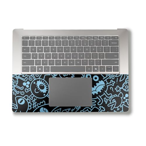 Image of Laptop Skin Compatible with Alienware M18 R2 (2024) - Dark Monster Doodles - Premium 3M Vinyl Protective Wrap Decal Cover - Easy to Apply | Crafted in The USA by MightySkins