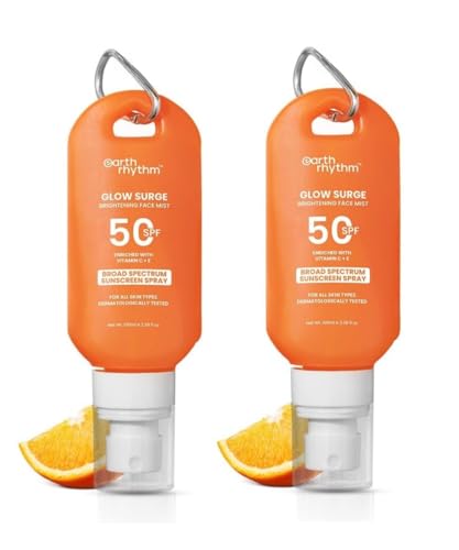 Earth-Rhythm's Glow Surge Brightening Sunscreen Spray with Vitamin C & E, SPF 50, Broad Spectrum, 100 ml, Pack of 2 image 5