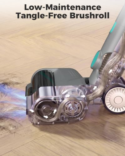 HAUSHOF Auto-Empty Cordless Stick Vacuum, 24KPa Suction, Zero Tangle Brush, 4-Layer HEPA Filtration, Vacuum Cleaner for Home, Pet Hair & Hardwood Floor — view 6