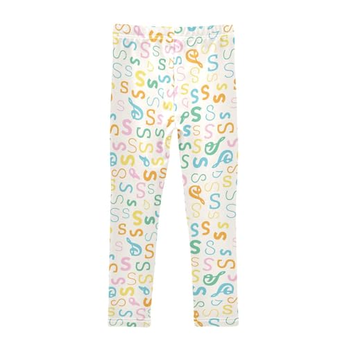 ZZKKO Girls Leggings Letter S Toddler Girls Clothes Leggings for Girls Toddler Girls Leggings 3-4T2