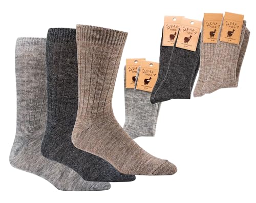 Leo Design 2Pair Natural Alpaca Wool & Lambs Wool Socks for Men & Women, Premium, Thin Blend, Thermal Warm, Winter2