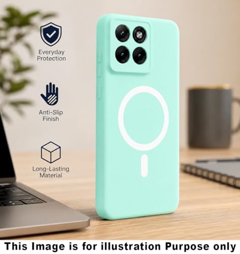 Image of Back Cover for Samsung Galaxy A57 5G Soft Matte Silicone Mag-Safe Design (Mag-Safe Not Support) Camera Protection | Slim Fit Bumper Cover (Mint Green)