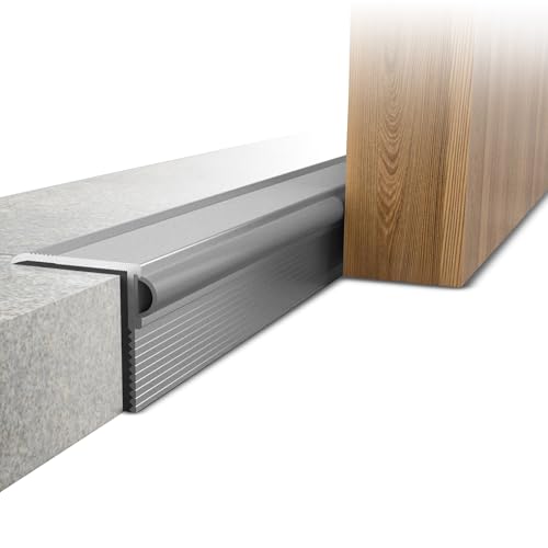 Alumat Hochwertige Alu Winkelschwelle - Türdichtung selbstklebend - Zugluftstopper für Türen 100cm - Zugluftstopper Haustür