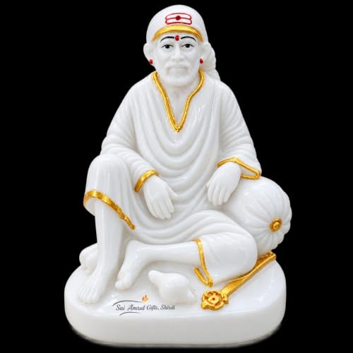 Image of Marble Sai Baba (Design 4(4 x 2.5 Inch))