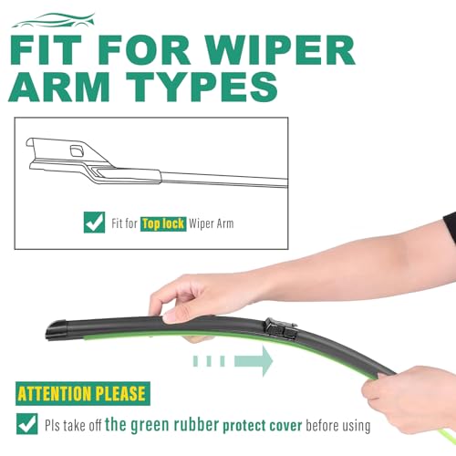 Image of 24 inch 21 inch Windshield Wiper Blades Replacement for Buick Enclave Chevy Malibu GMC Acadia Saturn Aura Outlook VW Tiguan Land Rover Range Rover Evoque Original Factory Quality Front Wipers Set (Pack of 2)