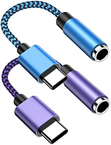 Android USB C to 3.5mm Jack Audio Adapter Type C to Aux Female Headphone Adapter Cable Cord 2 Pack for Samsung Galaxy A54 A34 S23 Ultra A53 S22 S21 FE S20 S10,Note 20 Google Pixel 7a 7 7 Pro 6a 6 5 XL