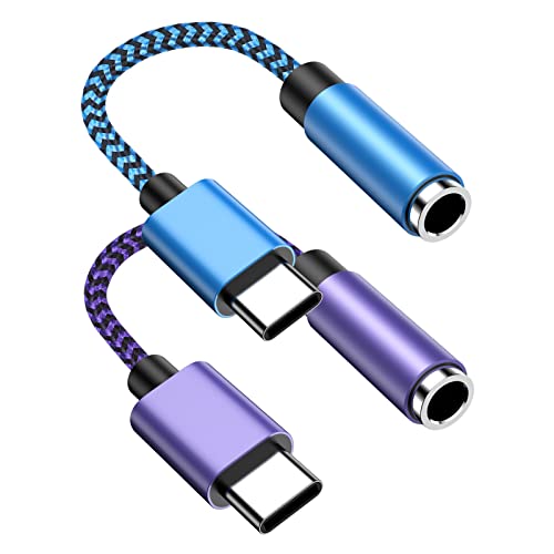 Android Usb C To 3.5Mm Jack Audio Adapter Type C To Aux Female Headphone Adapter Cable Cord 2 Pack For Samsung Galaxy A54 A34 S23 Ultra A53 S22 S21 Fe S20 S10,Note 20 Google Pixel 7A 7 7 Pro 6A 6 5 Xl #TOP21