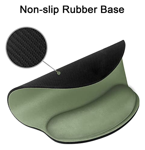 Green Mouse Pad Ergonomic Mouse Pad With Wrist Support Non-Slip Rubber Base Mousepad For Home Office Gaming Working Computers Laptop Easy Typing & Pain Relief #TOP6